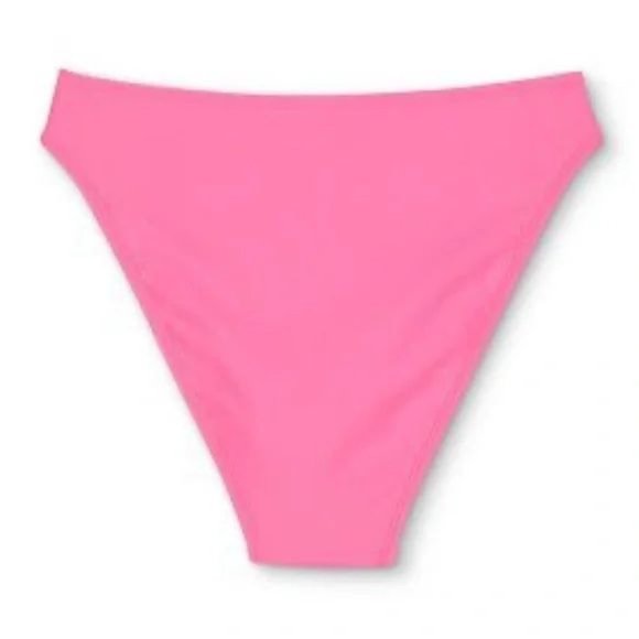 Juniors' Cheeky High Leg Mid-Waist Bikini Bottom - Xhilaration hot pink Medium - Picture 4 of 4
